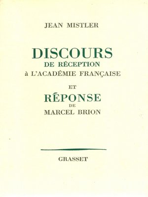 cover image of Discours de réception à l'Académie française
